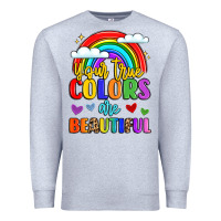 Heather Grey name vibrant positivity rainbow art Premium Sweatshirt - LillyAllenDesigns