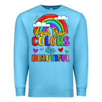 Ocean Blue name vibrant positivity rainbow art Premium Sweatshirt - LillyAllenDesigns