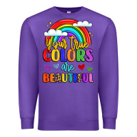 Purple name vibrant positivity rainbow art Premium Sweatshirt - LillyAllenDesigns
