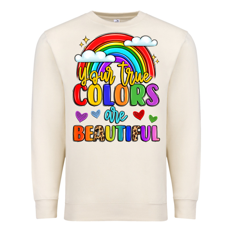 Name Vibrant Positivity Rainbow Art Premium Sweatshirt by LillyAllenDesigns | Teevron