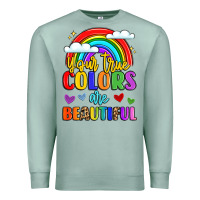 Seafoam name vibrant positivity rainbow art Premium Sweatshirt - LillyAllenDesigns