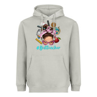 Moon Dust Best Teacher Messy Bun Bbs Heavyweight Hoodie - BundleAndBundleShop