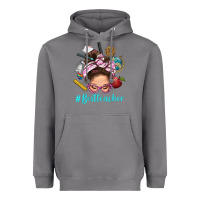 Storm Best Teacher Messy Bun Bbs Heavyweight Hoodie - BundleAndBundleShop