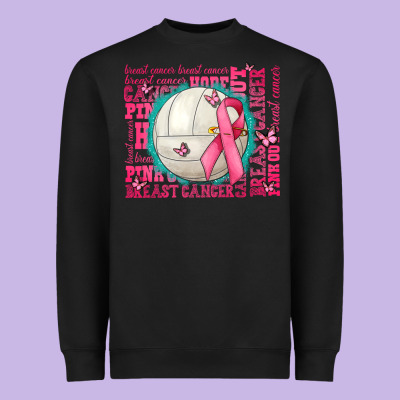 Pink Out Breast Cancer Volleyballs Heavyweight Sweatshirt Designed By Adodesignshop