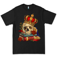 Black Skull With Crown Premium Tee - RanaPortraitStore