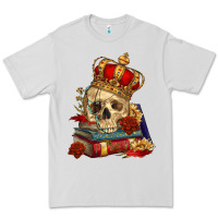 Dove Grey Skull With Crown Premium Tee - RanaPortraitStore