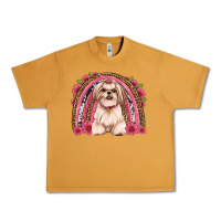 Peanut Butter shih tzu floral rainbow Urban Heavy Tee - JahusDesignShop