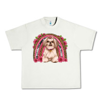 Pistachio shih tzu floral rainbow Urban Heavy Tee - JahusDesignShop