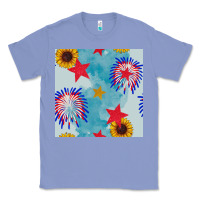 Colony Blue patriotic fireworks and sunflower Classic Tee - BundleAndBundleShop