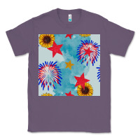 Lavender patriotic fireworks and sunflower Classic Tee - BundleAndBundleShop