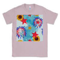 Lilac patriotic fireworks and sunflower Classic Tee - BundleAndBundleShop