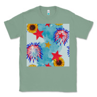 Sage patriotic fireworks and sunflower Classic Tee - BundleAndBundleShop