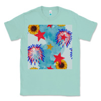 Seafoam patriotic fireworks and sunflower Classic Tee - BundleAndBundleShop