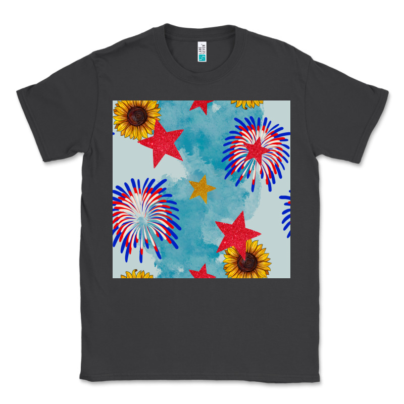 Patriotic Fireworks And Sunflower Classic Tee by BundleAndBundleShop | Teevron