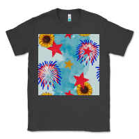 Smoke patriotic fireworks and sunflower Classic Tee - BundleAndBundleShop