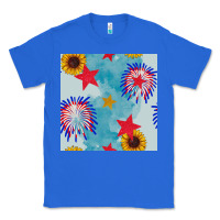 True Royal patriotic fireworks and sunflower Classic Tee - BundleAndBundleShop