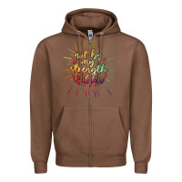Chestnut not by my strength but his Zipper Hoodie - MaliasSmallBusiness