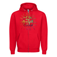 Red not by my strength but his Zipper Hoodie - MaliasSmallBusiness