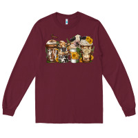 Burgundy cows coffee cups Long Sleeve Tee - Jasminsmagicworld