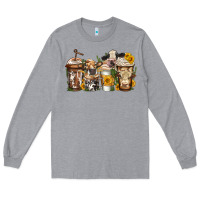 Heather Grey cows coffee cups Long Sleeve Tee - Jasminsmagicworld
