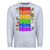 Heather Grey rainbow pride celebration Premium Sweatshirt - LillyAllenDesigns
