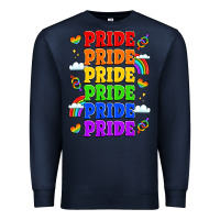 Navy rainbow pride celebration Premium Sweatshirt - LillyAllenDesigns