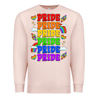 Pale Pink rainbow pride celebration Premium Sweatshirt - LillyAllenDesigns