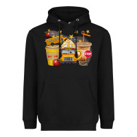 Black School Bus Coffee And Star Bbs Heavyweight Hoodie - BundleAndBundleShop
