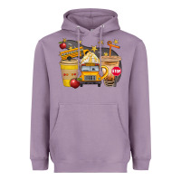 Lavender School Bus Coffee And Star Bbs Heavyweight Hoodie - BundleAndBundleShop