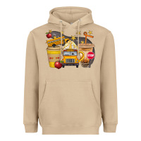 Mushroom School Bus Coffee And Star Bbs Heavyweight Hoodie - BundleAndBundleShop