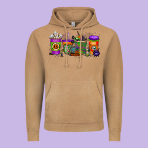 Halloween Coffee Drink Vintage Hoodie Designed By Racoondesign