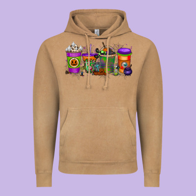 Halloween Coffee Drink Vintage Hoodie Designed By Racoondesign