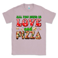 Lilac all you need is love and pizza Classic Tee - AdoDesignShop