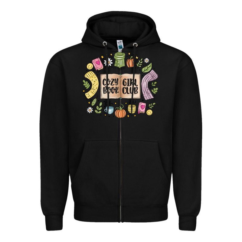 Cozy Book Girl Club Zipper Hoodie by MaliasSmallBusiness | Teevron