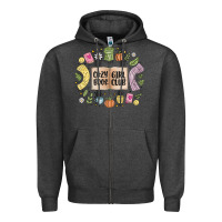 Charcoal Heather cozy book girl club Zipper Hoodie - MaliasSmallBusiness