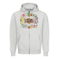Dove Grey cozy book girl club Zipper Hoodie - MaliasSmallBusiness