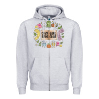 Heather Grey cozy book girl club Zipper Hoodie - MaliasSmallBusiness