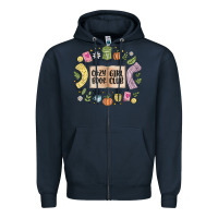Navy cozy book girl club Zipper Hoodie - MaliasSmallBusiness