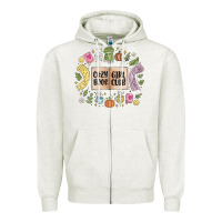 Oatmeal Heather cozy book girl club Zipper Hoodie - MaliasSmallBusiness