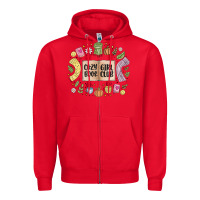 Red cozy book girl club Zipper Hoodie - MaliasSmallBusiness
