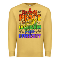 Antique Gold inspirational words in rainbow colors Premium Sweatshirt - LillyAllenDesigns