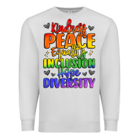Dove Grey inspirational words in rainbow colors Premium Sweatshirt - LillyAllenDesigns