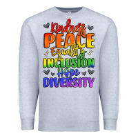 Heather Grey inspirational words in rainbow colors Premium Sweatshirt - LillyAllenDesigns