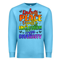 Ocean Blue inspirational words in rainbow colors Premium Sweatshirt - LillyAllenDesigns