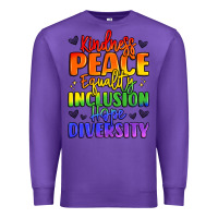 Purple inspirational words in rainbow colors Premium Sweatshirt - LillyAllenDesigns