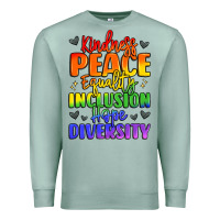 Seafoam inspirational words in rainbow colors Premium Sweatshirt - LillyAllenDesigns
