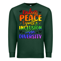 Sports Green inspirational words in rainbow colors Premium Sweatshirt - LillyAllenDesigns