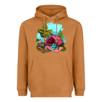Meerkat Glamping Camp And Pink Tent Heavyweight Hoodie - BundleAndBundleShop