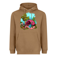 Toasted Coconut Glamping Camp And Pink Tent Heavyweight Hoodie - BundleAndBundleShop