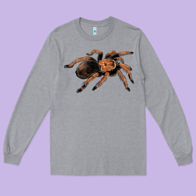 Mexican Red Knee Tarantula Long Sleeve Tee Designed By Lillyallendesigns